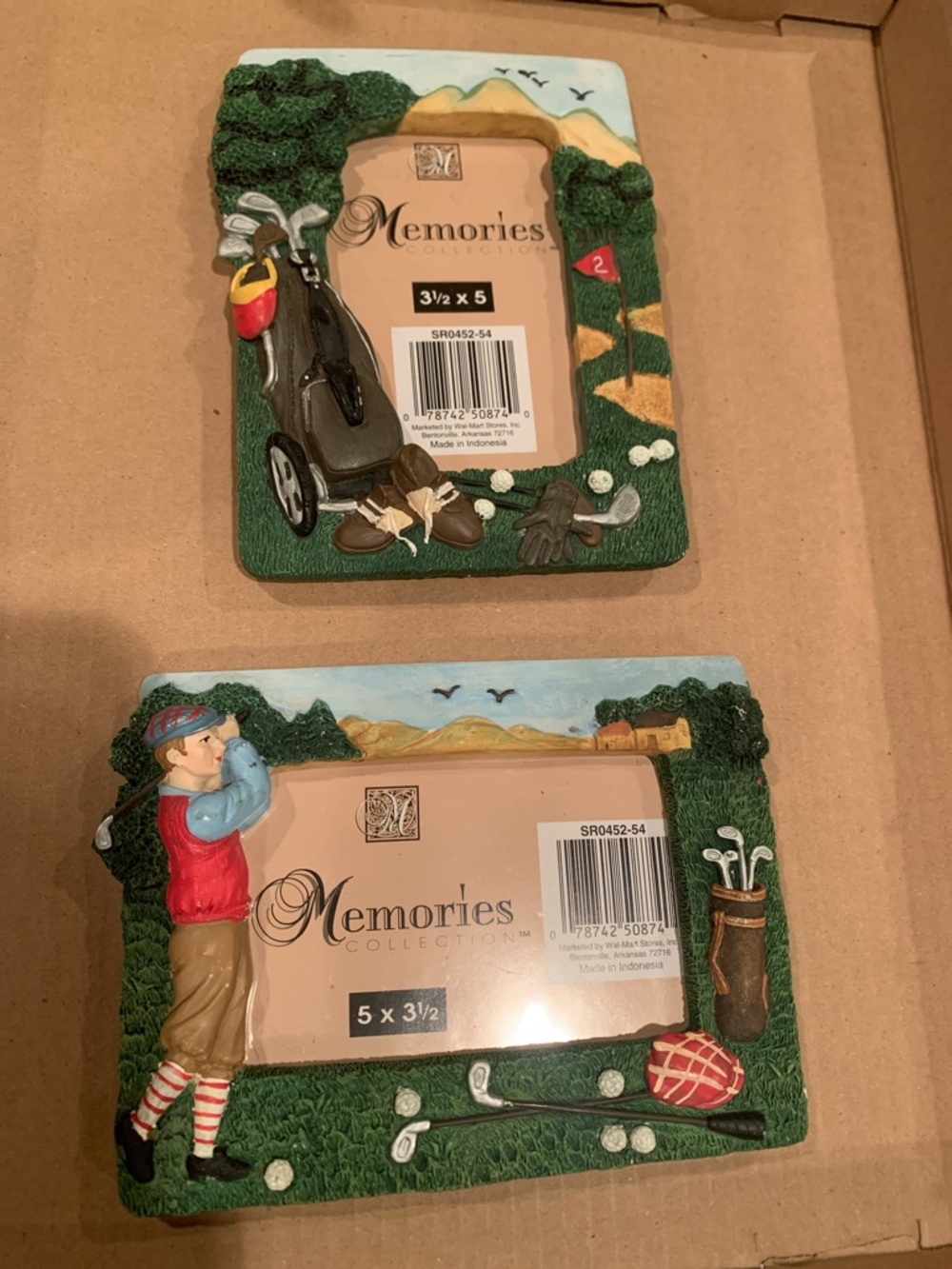 Green Golf-Themed Picture Frames - Set of 2